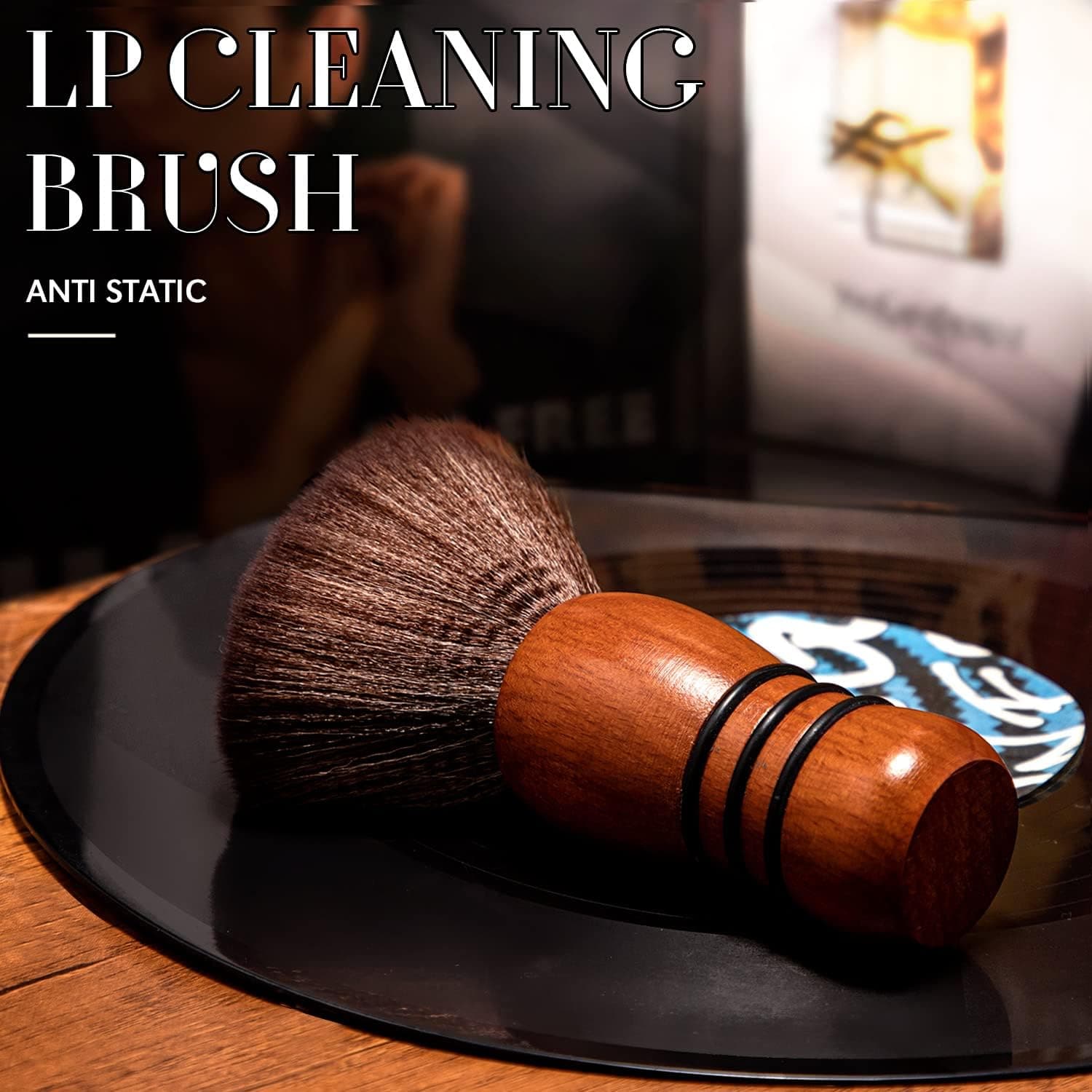 Anti-Static Vinyl Record Cleaning Brush – Brown