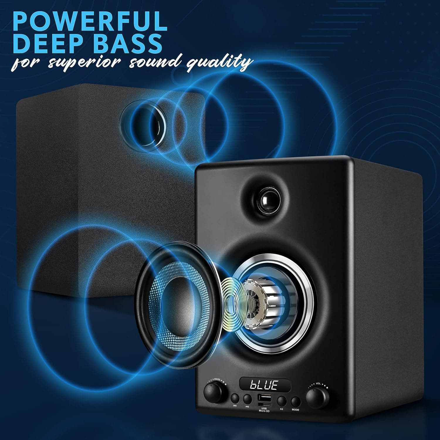 Pyle 300W Hi-Fi Bluetooth Active Bookshelf Speakers – Professional Black