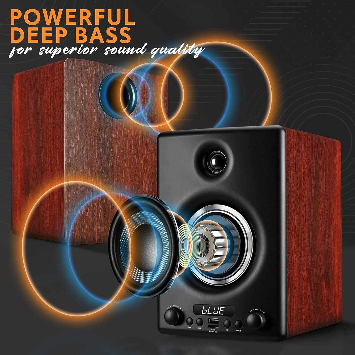 Pyle 300W Hi-Fi Bluetooth Wooden Bookshelf Speaker System – Active Stereo
