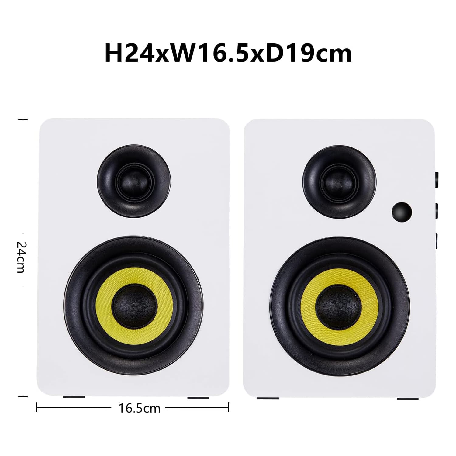 Sanyun 80W Bluetooth 5.0 Hi-Fi Dual-Mode Bookshelf Speakers – White