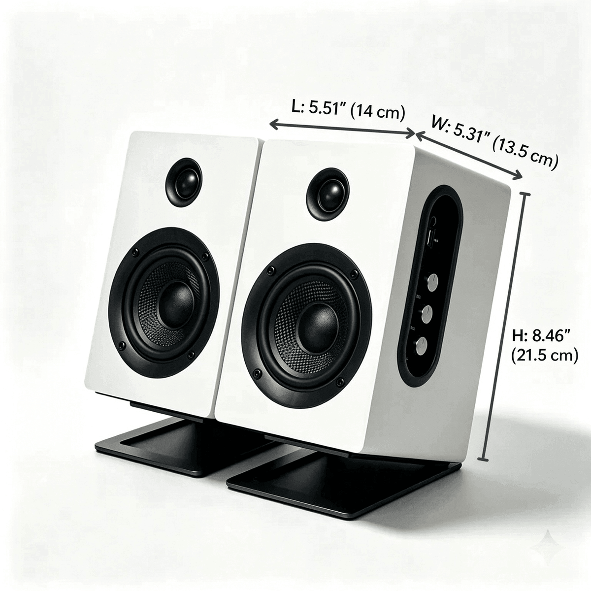 Genesis-V2 Clear Acrylic Turntable with RT201 100W Powered Speakers