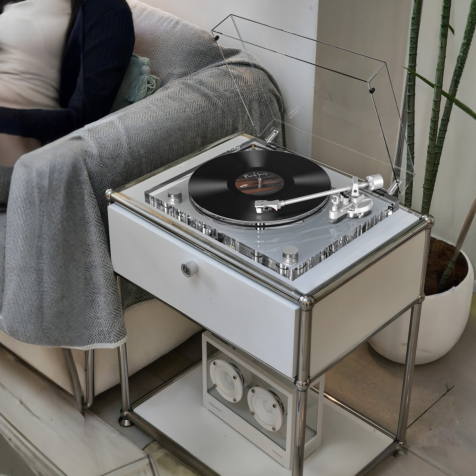 Christmas Limited Time Special | All-Acrylic Transparent High-Fidelity Bluetooth Vinyl Turntable and Transparent Speaker Combo Set