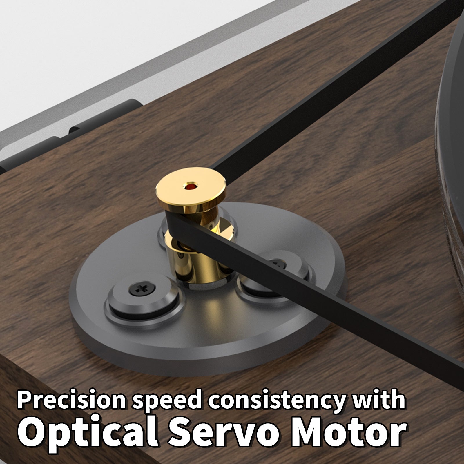 Analog Turntable with MM Cartridge, Acrylic Platter, Speed Control, and Vibration Isolation