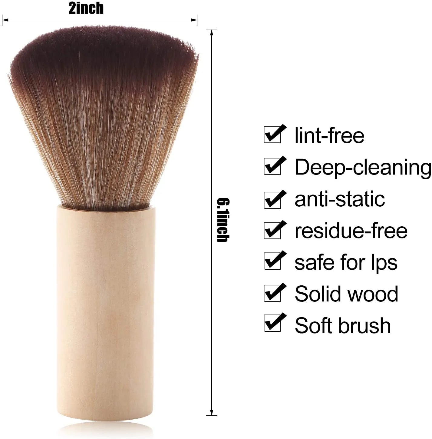 Anti-Static Vinyl Cleaning Record Brush Wood Color