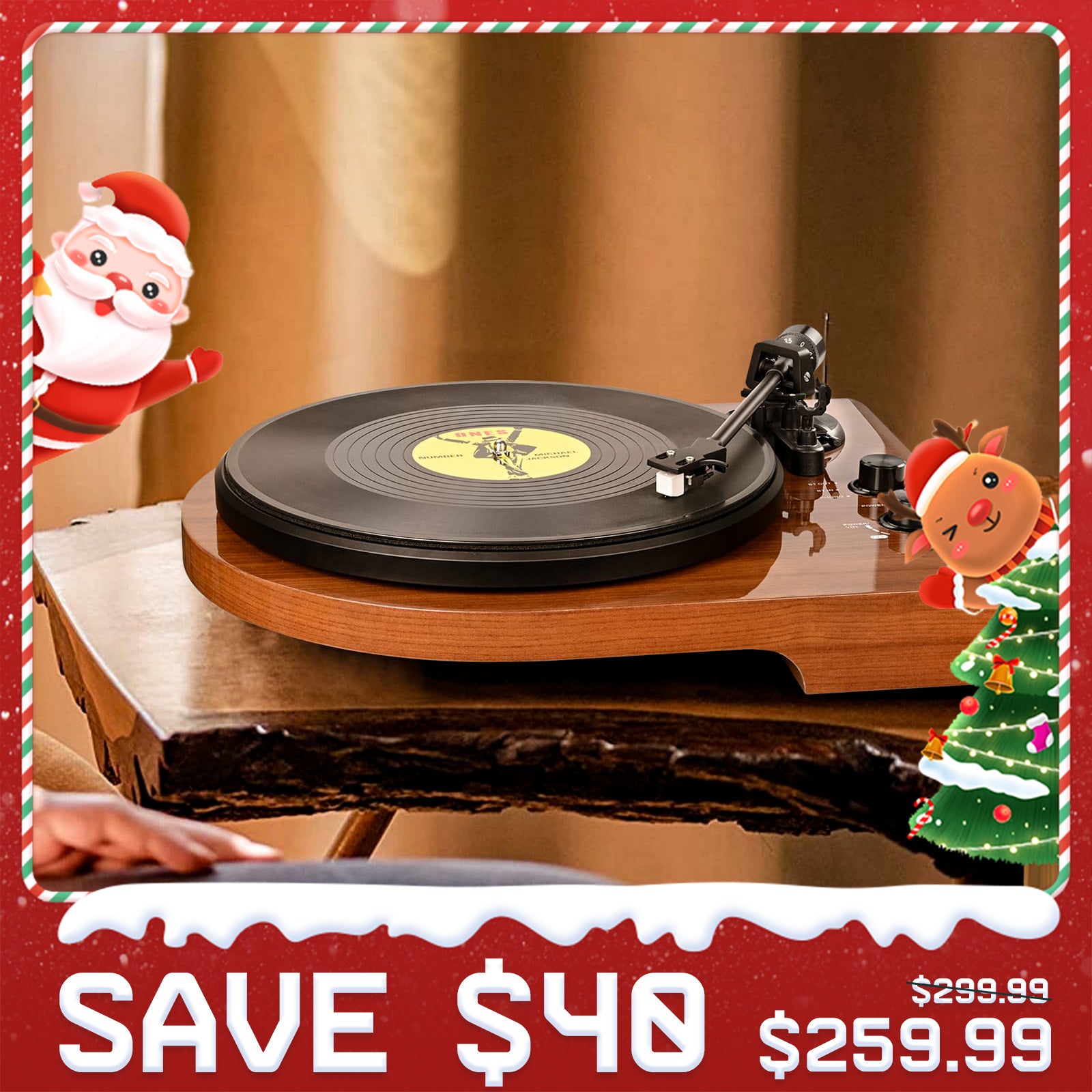 The UD009 High-End Bluetooth 2-Speed Multifunctional Turntable