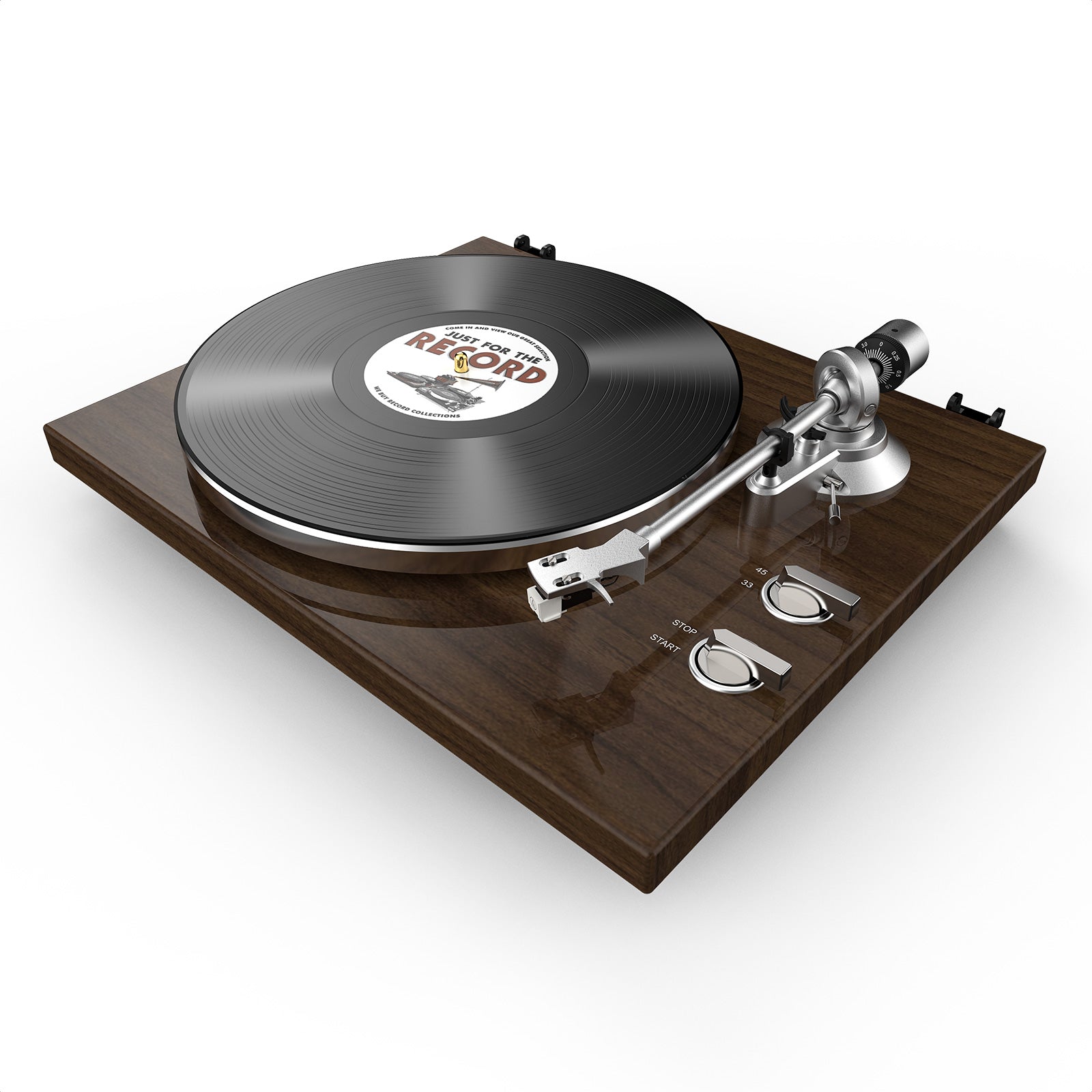 HQKZ-006 Wood Brown Bluetooth Vinyl Turntable