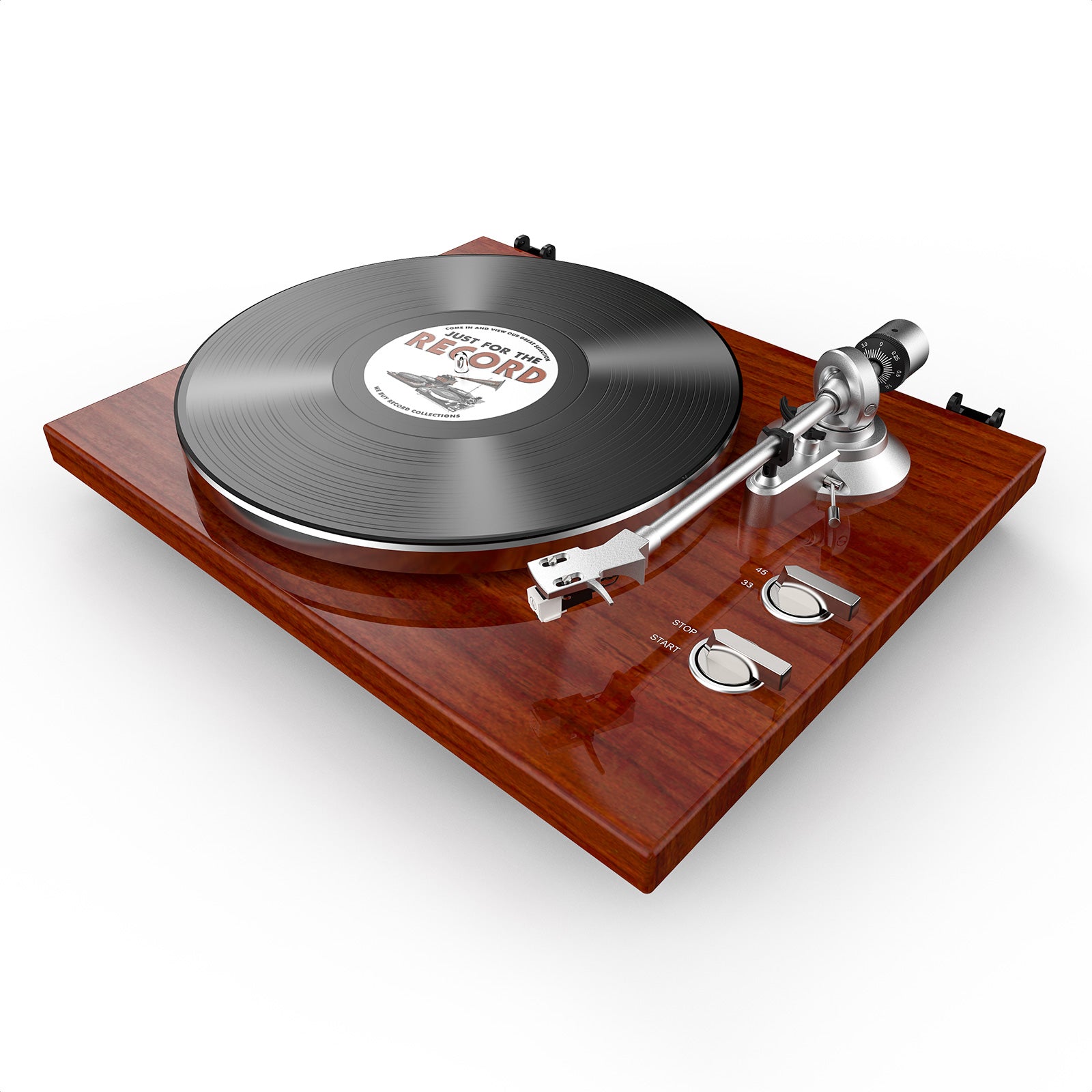 HQKZ-006 Wood Red Bluetooth Vinyl Turntable
