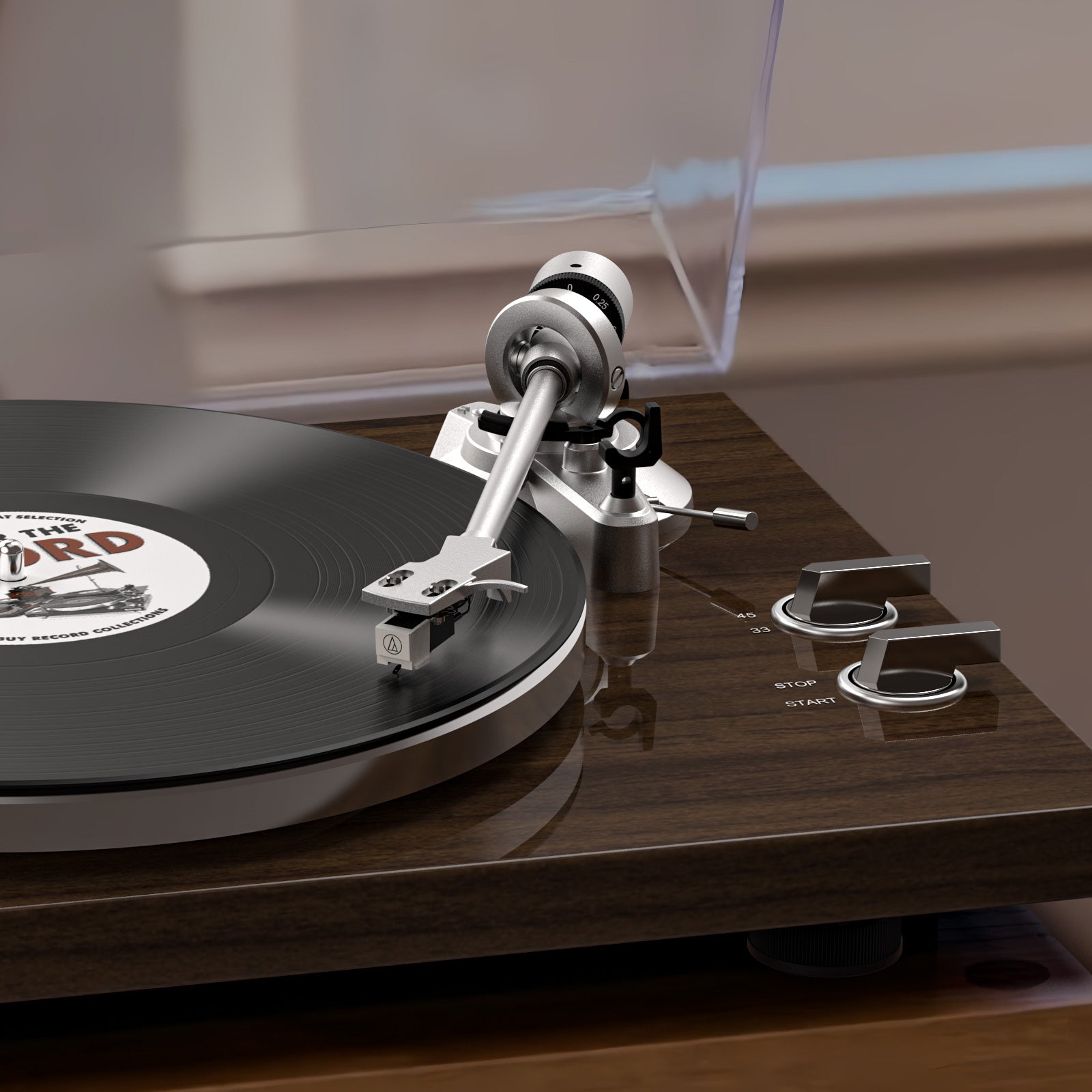 HQKZ-006 the Classic Bluetooth Vinyl Turntable with High Fidelity Sound