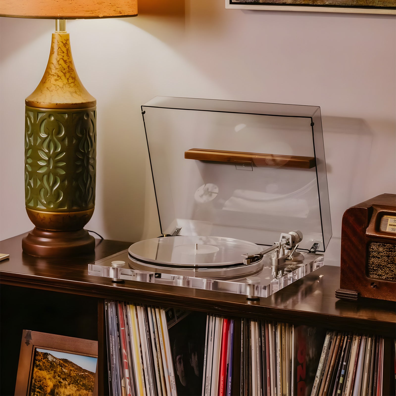 ICE1 Full Acrylic Bluetooth Vinyl Turntable – High-Fidelity Sound