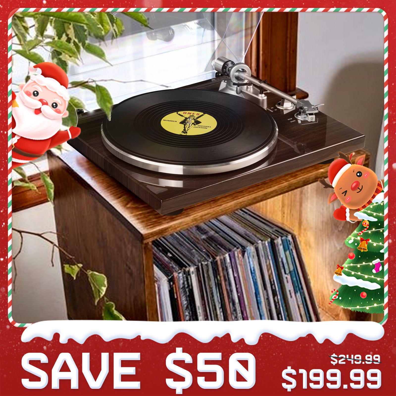 The HQKZ-006 Bluetooth Vinyl Turntable with High Fidelity Sound