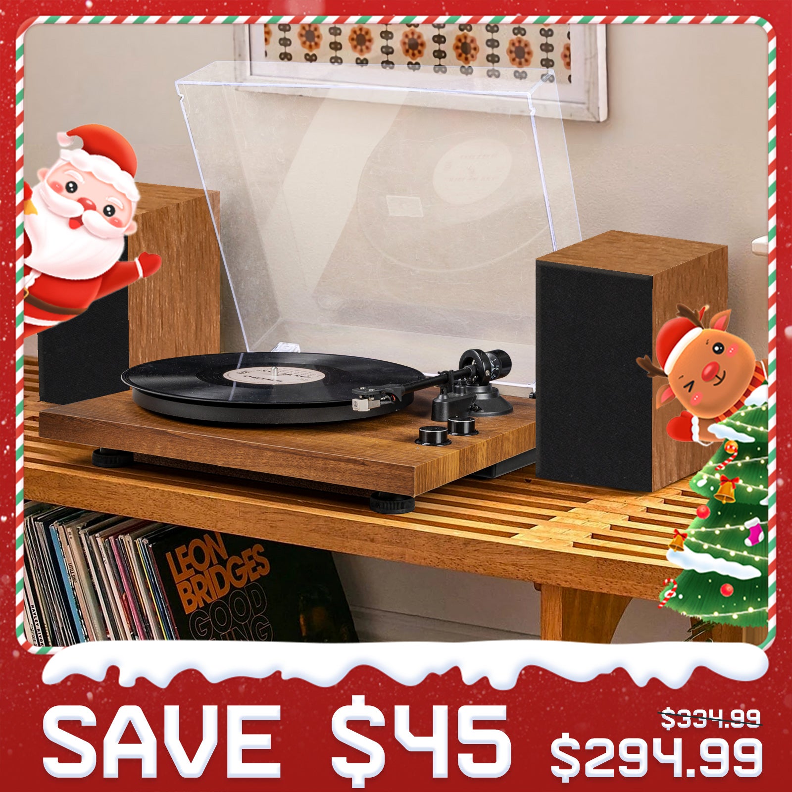 The SY101 Turntable Hi-Fi System Premium Record Player with Speakers