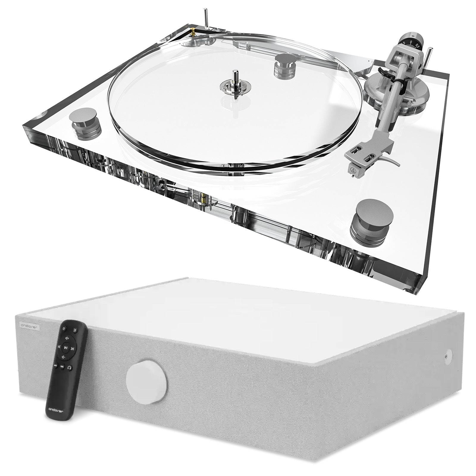 ICE1-V2 Acrylic Turntable + Andover Audio Spinbase 2 – Premium Vinyl Audio System