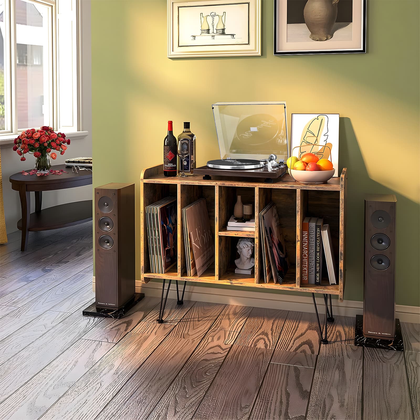 Modern Record Player Stand with Vinyl Storage – Retrolife, Inc. All Rights  Reserved.