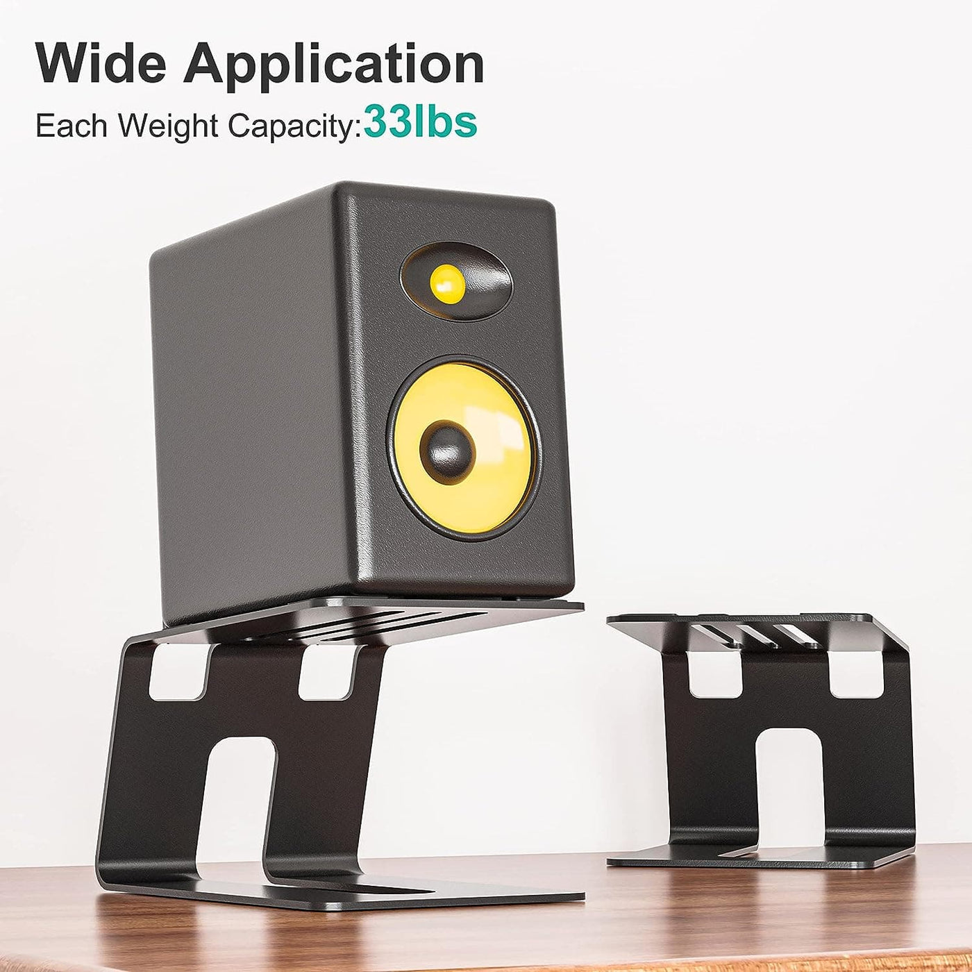 Audio Keeper Pair Desktop Speaker Stand with Vibration Absorption Pad