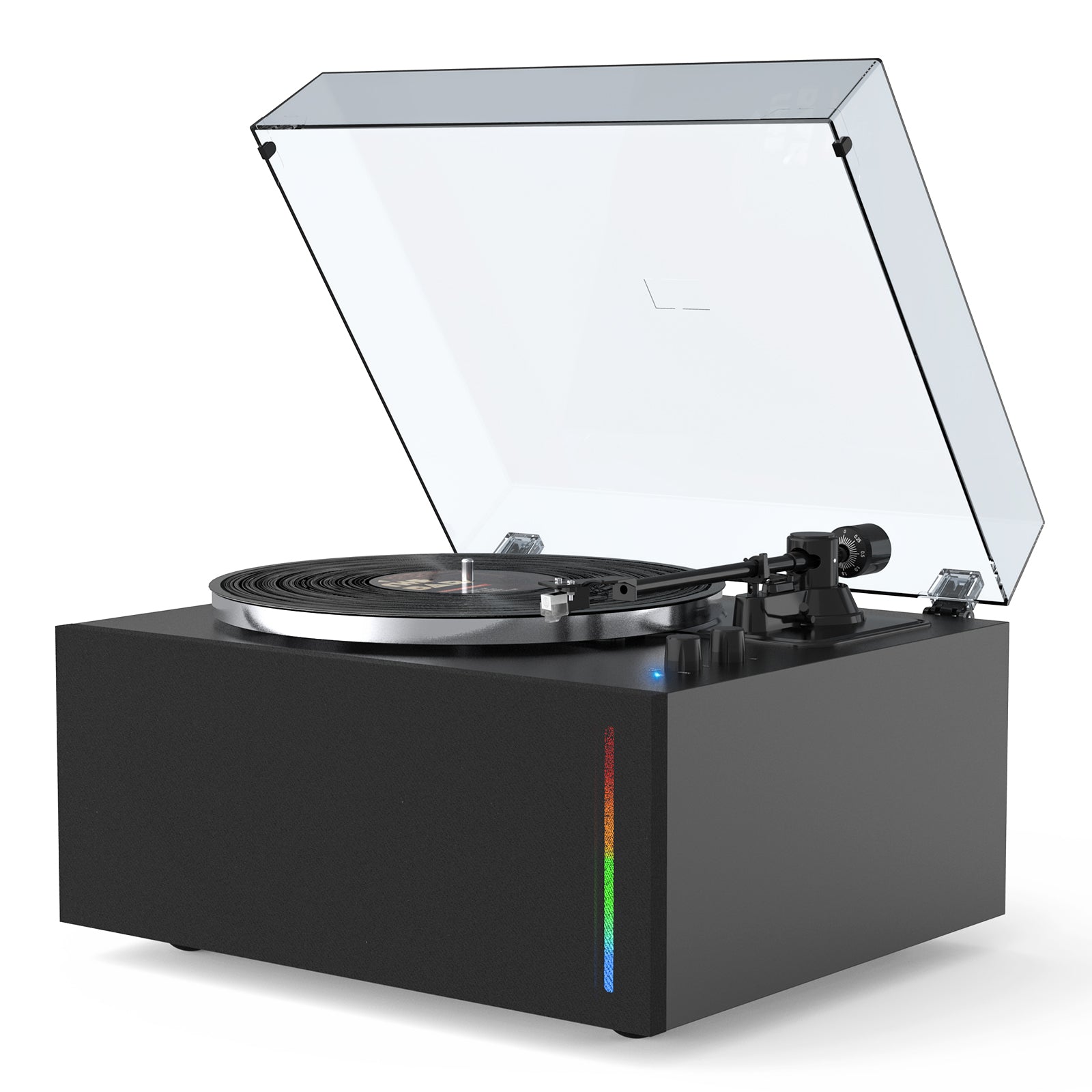 All-in-One Bluetooth Vinyl Turntable with 80W HiFi Speakers & Replaceable MM Cartridge