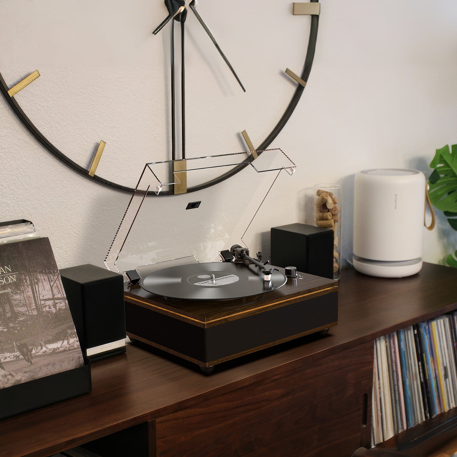 Bluetooth Record Player | All-in-One Vintage Turntable with HiFi Speakers