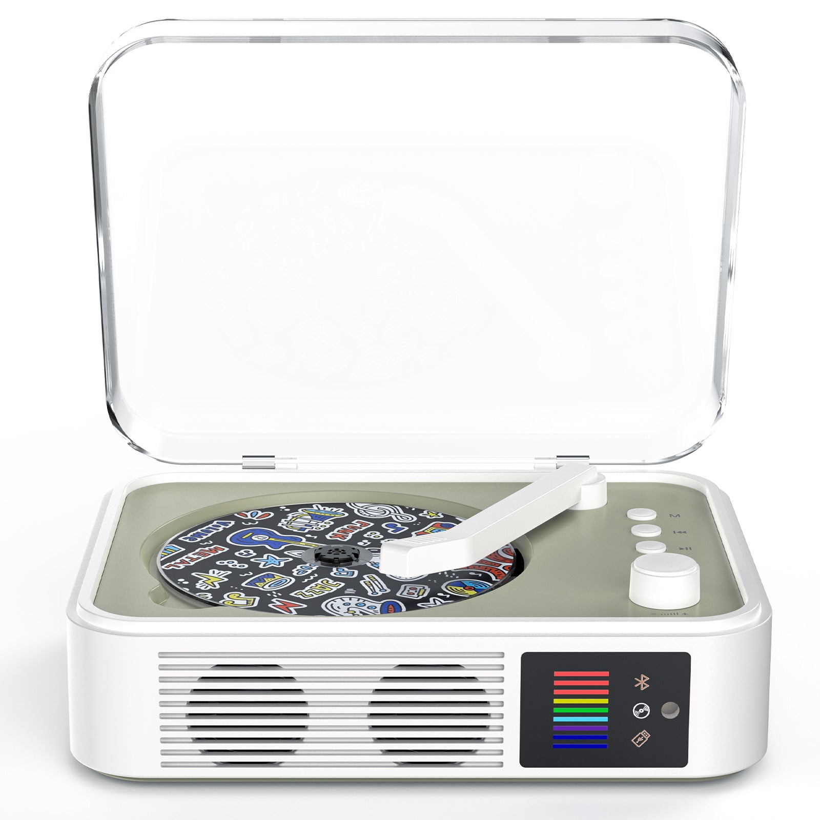 Portable Retro Bluetooth CD Player with Built-in Speakers