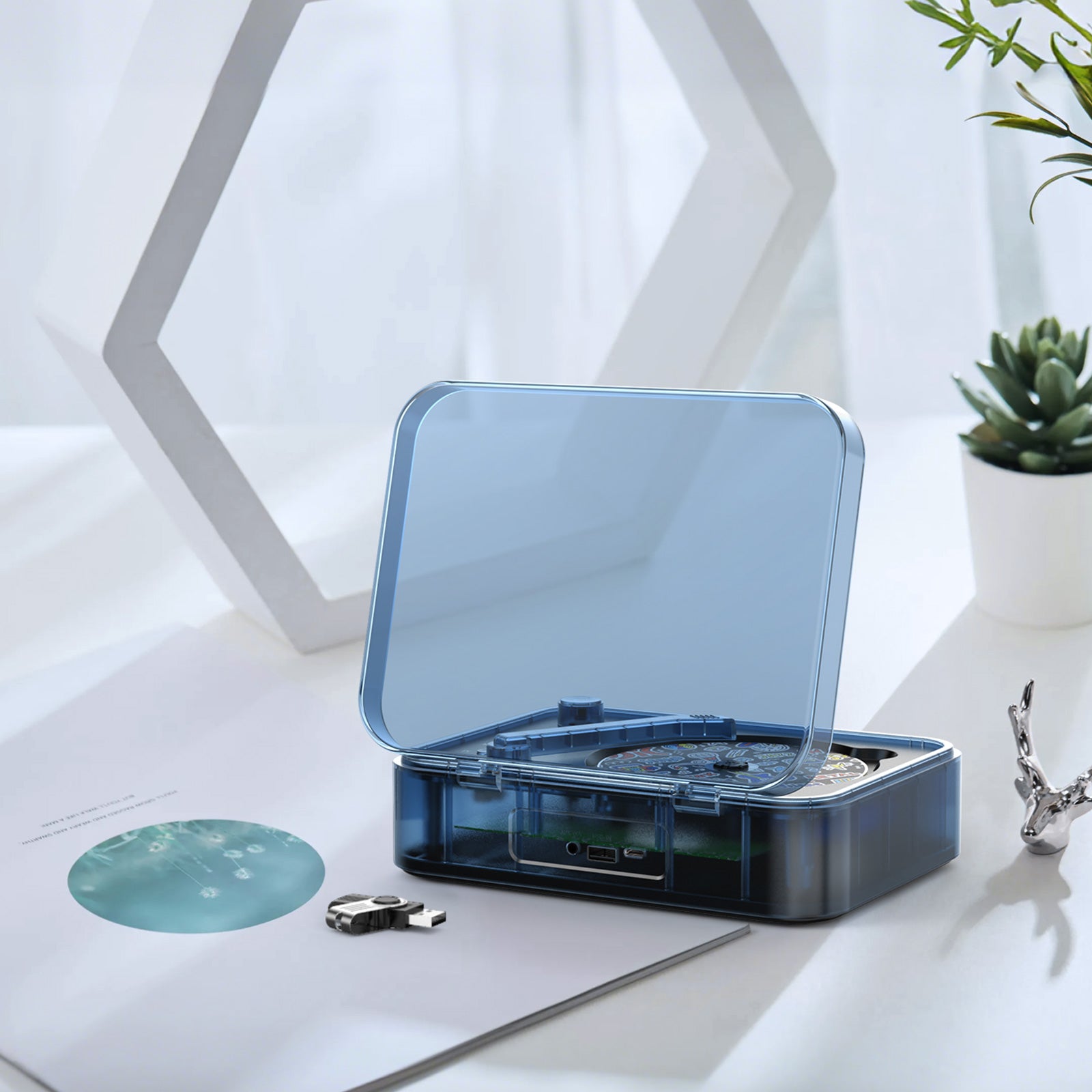 Portable Retro Bluetooth CD Player with Built-in Speakers