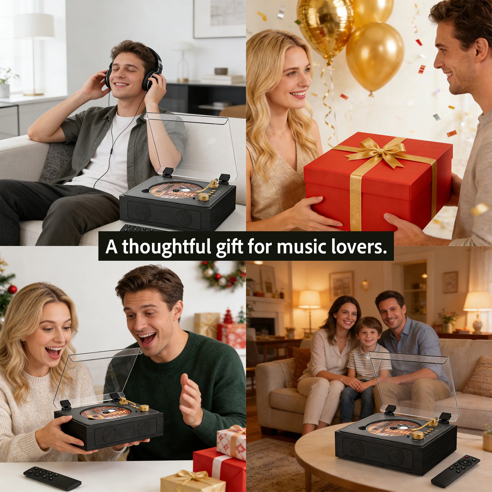 Retro Bluetooth CD Player with Built-in Stereo Speakers