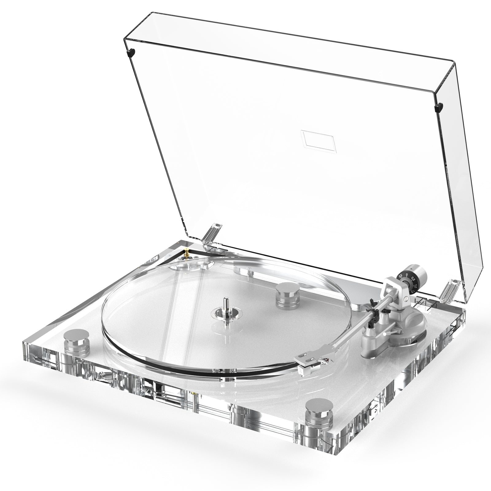 Belt Driven High Fidelity Fully Transparent Turntable ICE1