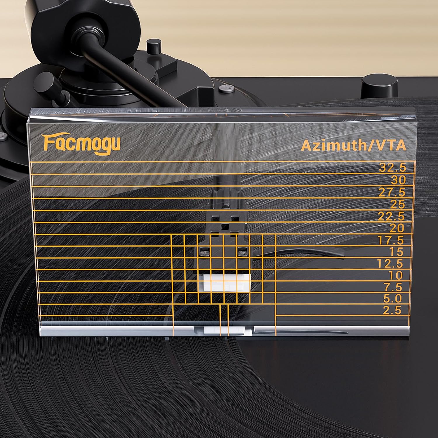 Clear Acrylic Block Ruler for Turntable Cartridge Alignment