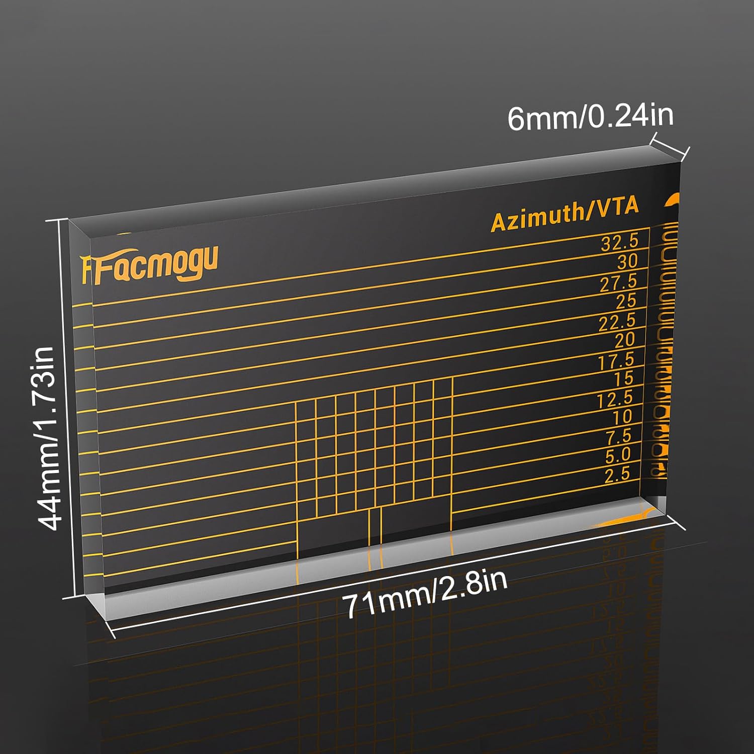 Clear Acrylic Block Ruler for Turntable Cartridge Alignment