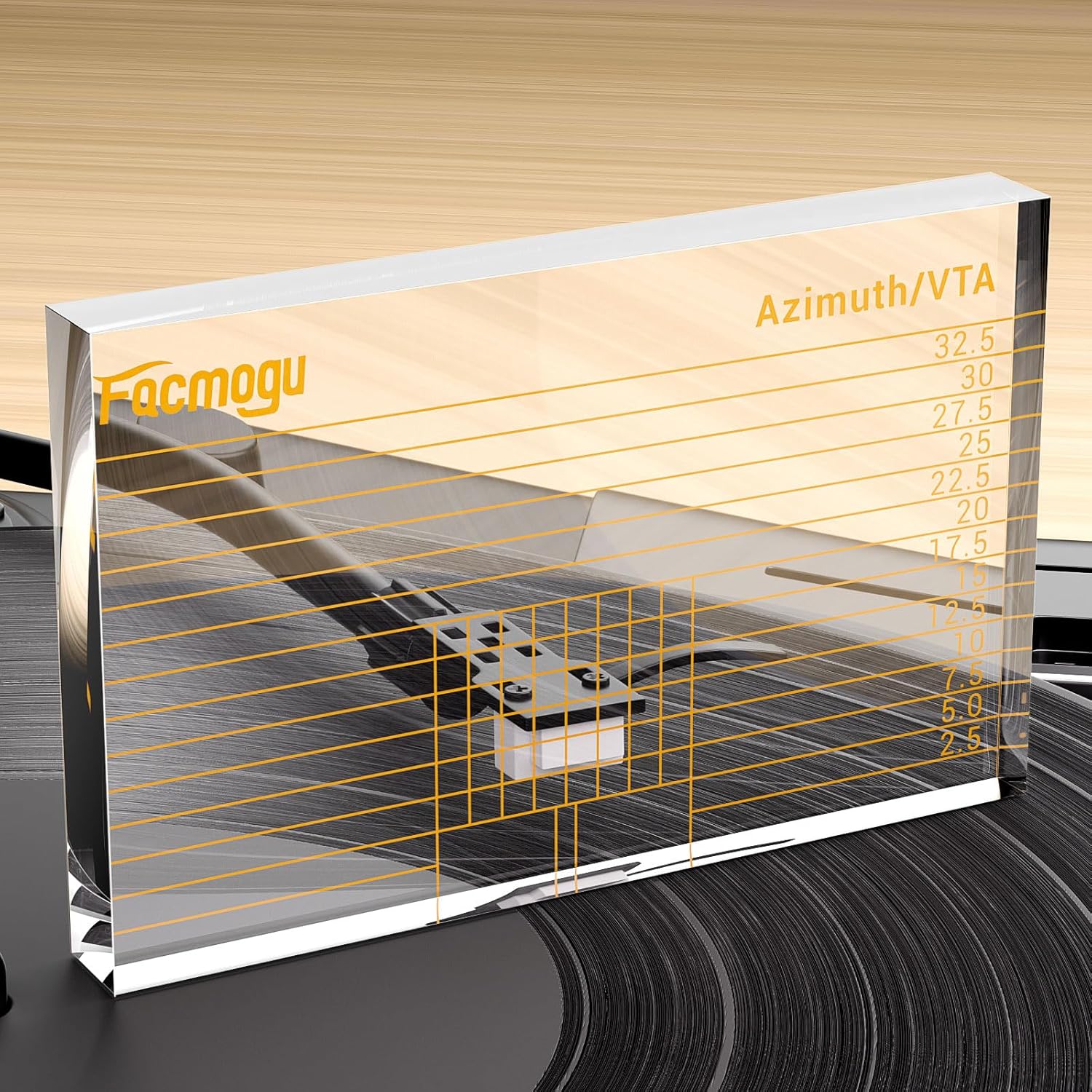 Clear Acrylic Block Ruler for Turntable Cartridge Alignment