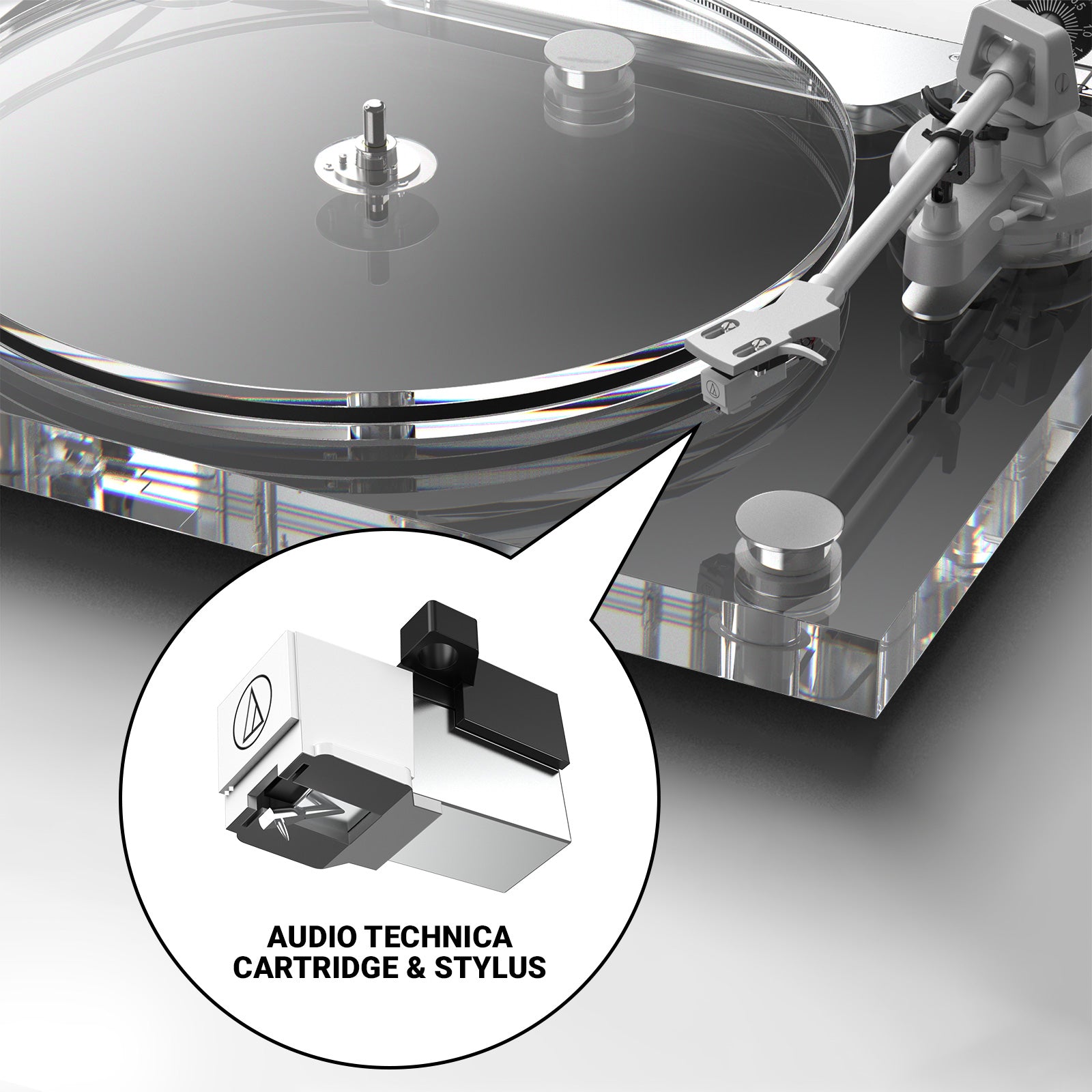 Full Acrylic High Fidelity Bluetooth Vinyl Turntable ICE1