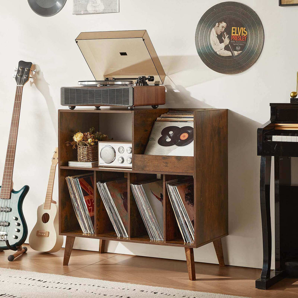 Audio Keeper | Large Record Player Stand – Holds 300+ LPs with Open Display