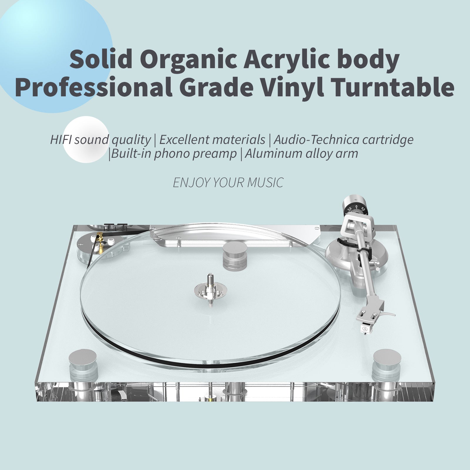 Genesis-V2 Transparent Hi-Fi Turntable – Limited European Edition
