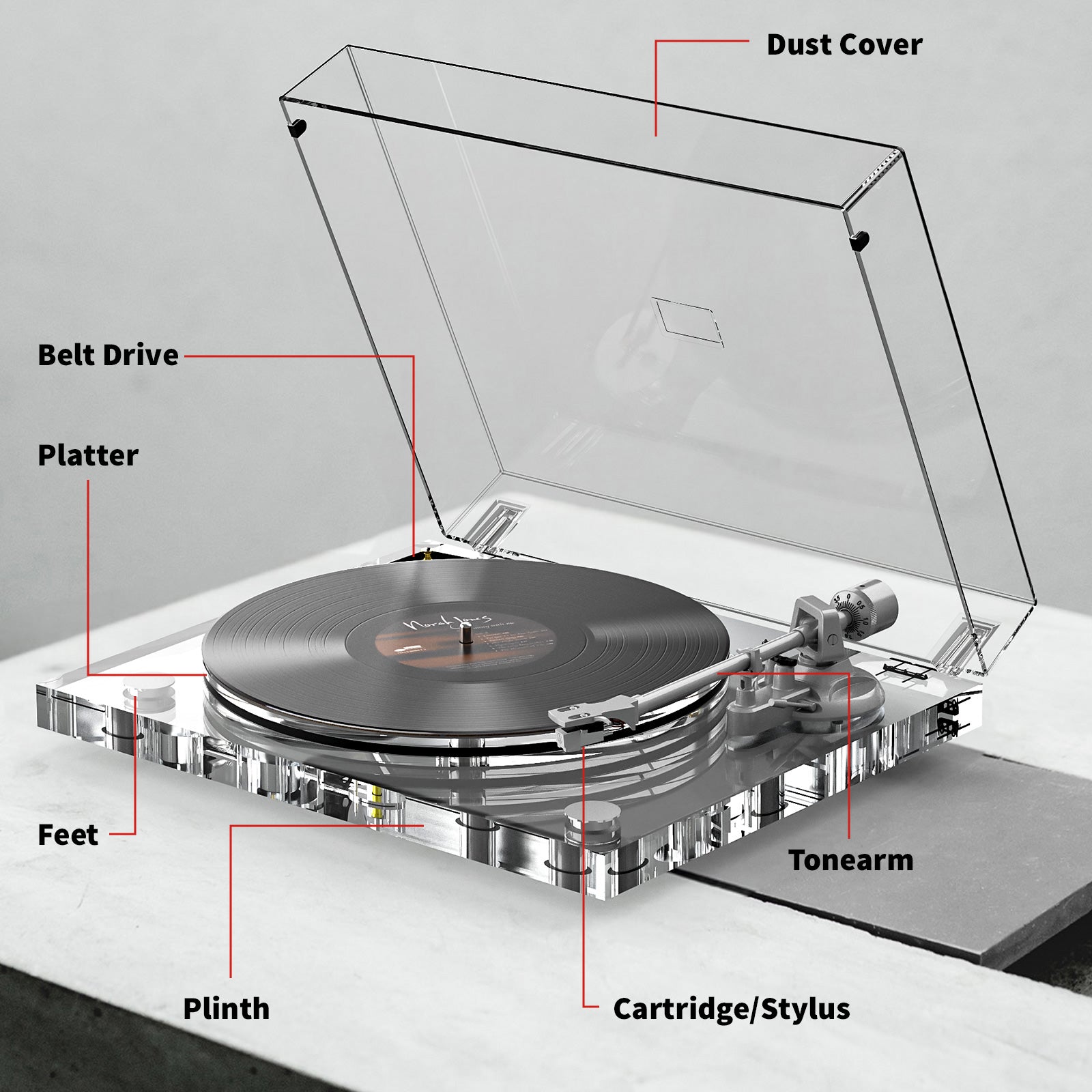 Genesis-V2 Transparent Hi-Fi Turntable – Limited European Edition