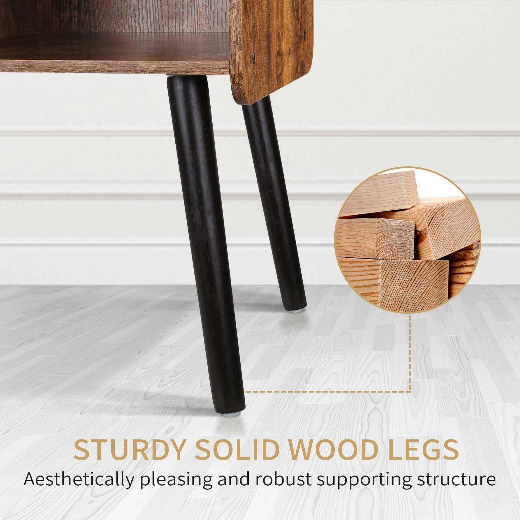 Record Player Stand with Vinyl Record Storage, Holds up to 100 Albums, Rustic Brown