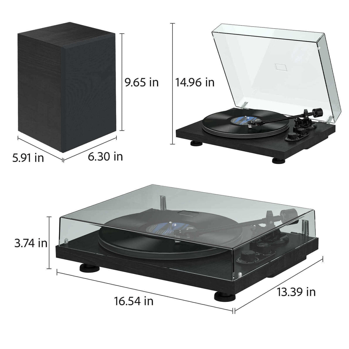 UD006 Audiophile Bluetooth Hi-Fi Record Player Set – Premium Vinyl Turntable System