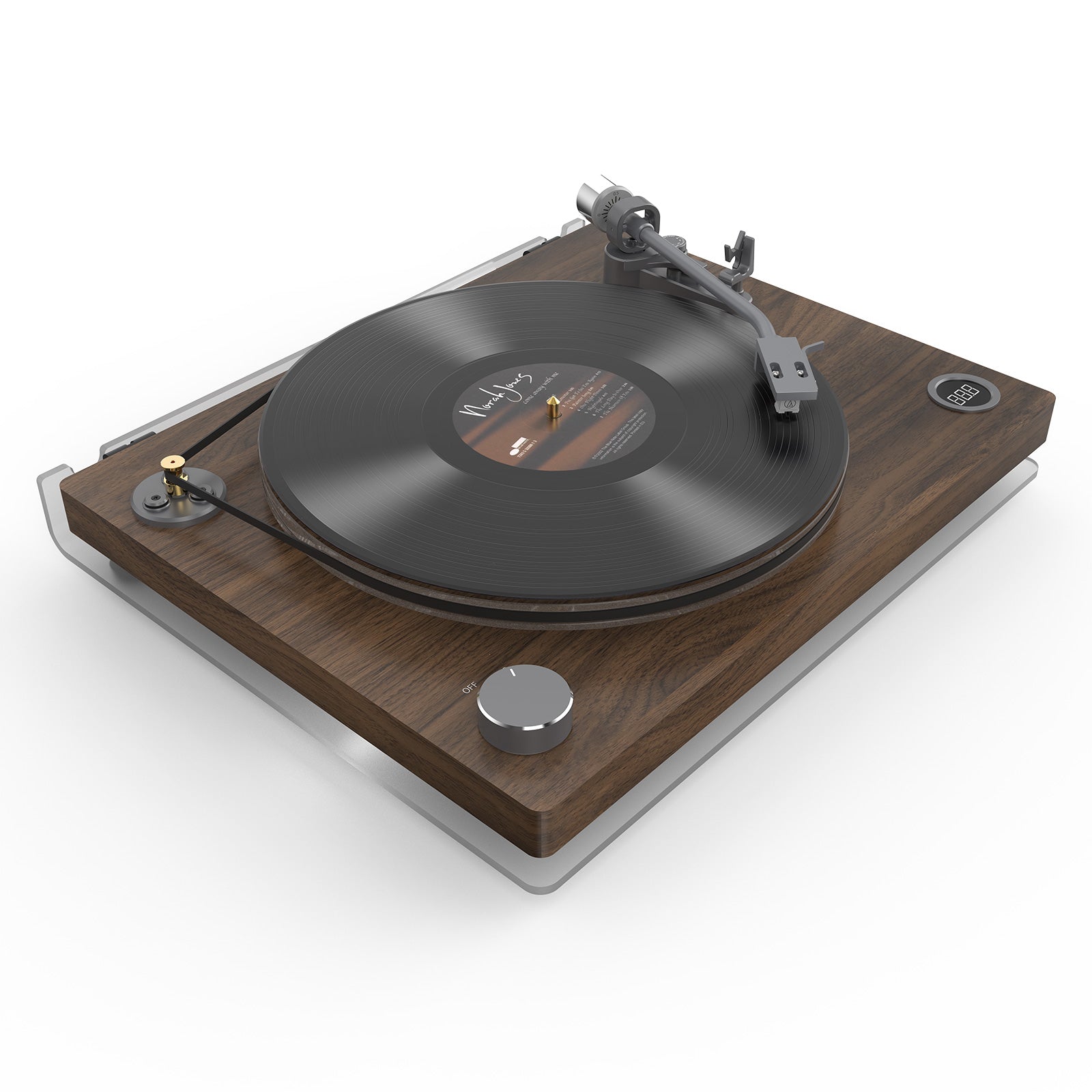 Vintage Brown High Fidelity Turntable with Acrylic Platter