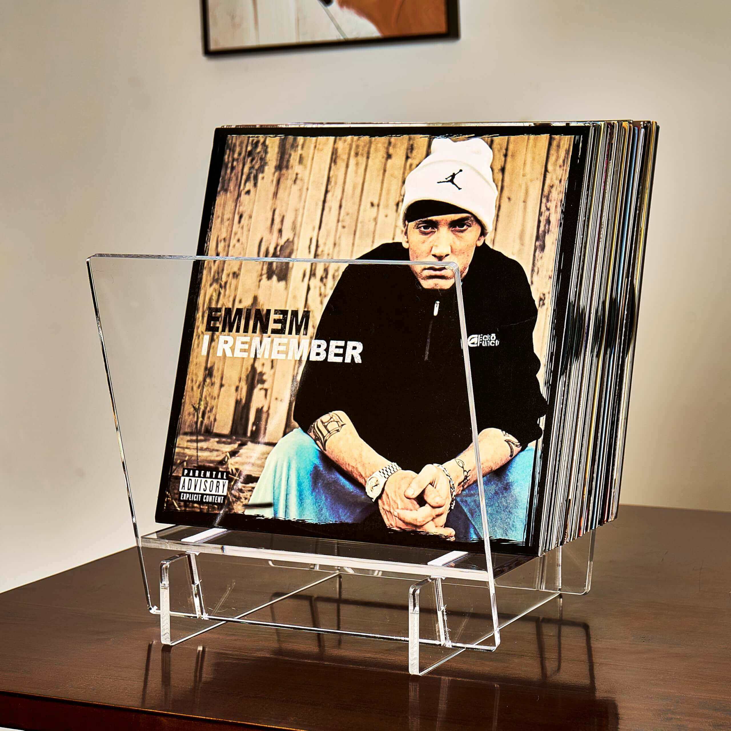 Acrylic Vinyl Record Holder for 40 LPs – Clear V-Shaped Record Storage & Display Stand