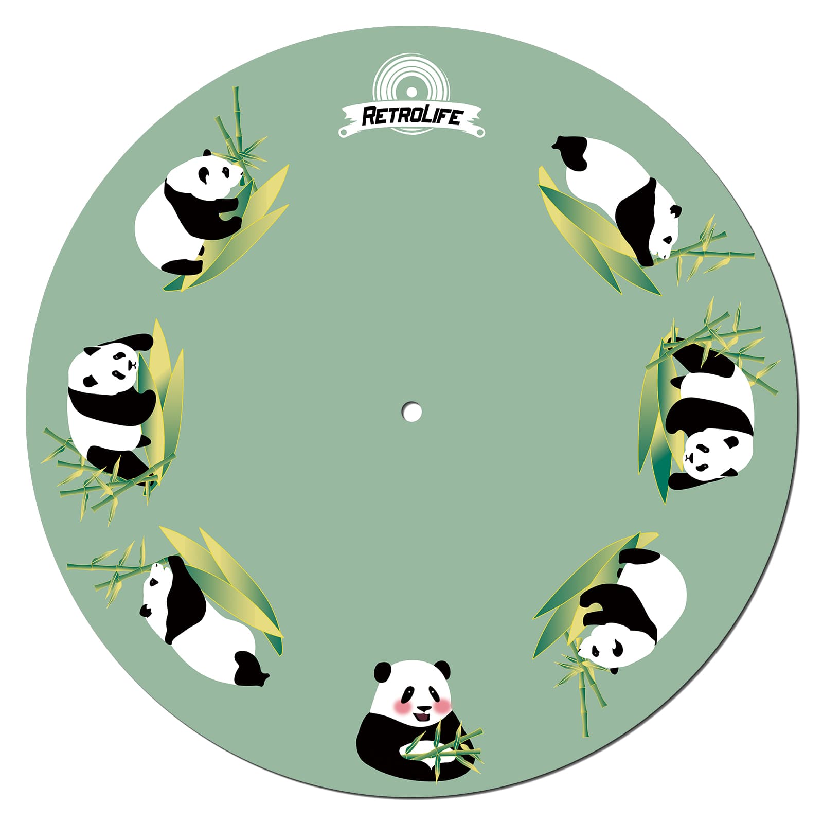Panda Style Turntable Platter Mat Felt Anti-Static Slipmat for LP Record Players 2mm